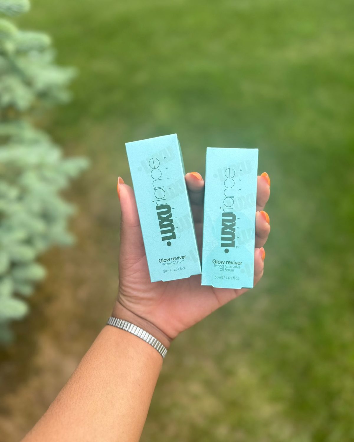 Vitamin C Serum and Retinol Alternative Oil Serum boxes
